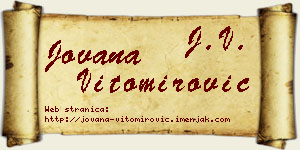 Jovana Vitomirović vizit kartica